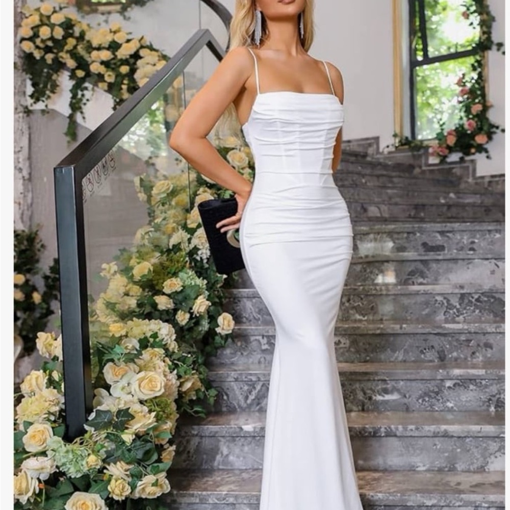 Elegant White Evening Gown
